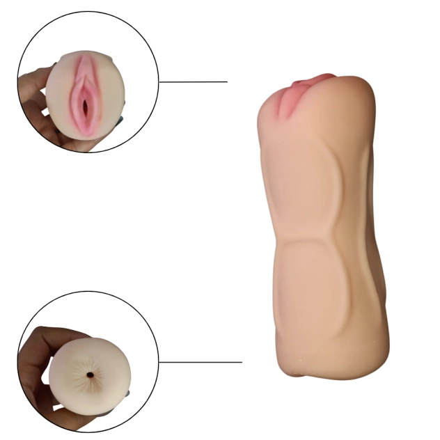 Masturbador Masculino Em Silicone Macio Vagina e Ânus DSS Sex Shop