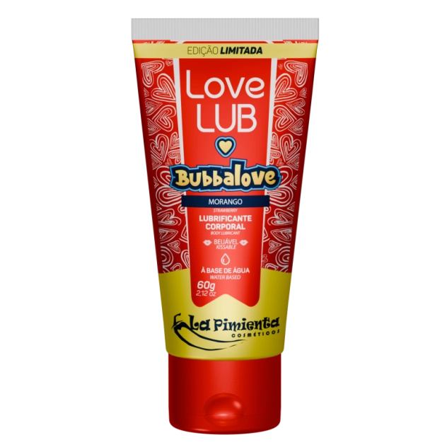 Bubbalove Morango Lubrificante Beijável à Base de Água Ediçao Limitada 60 g - La Pimienta