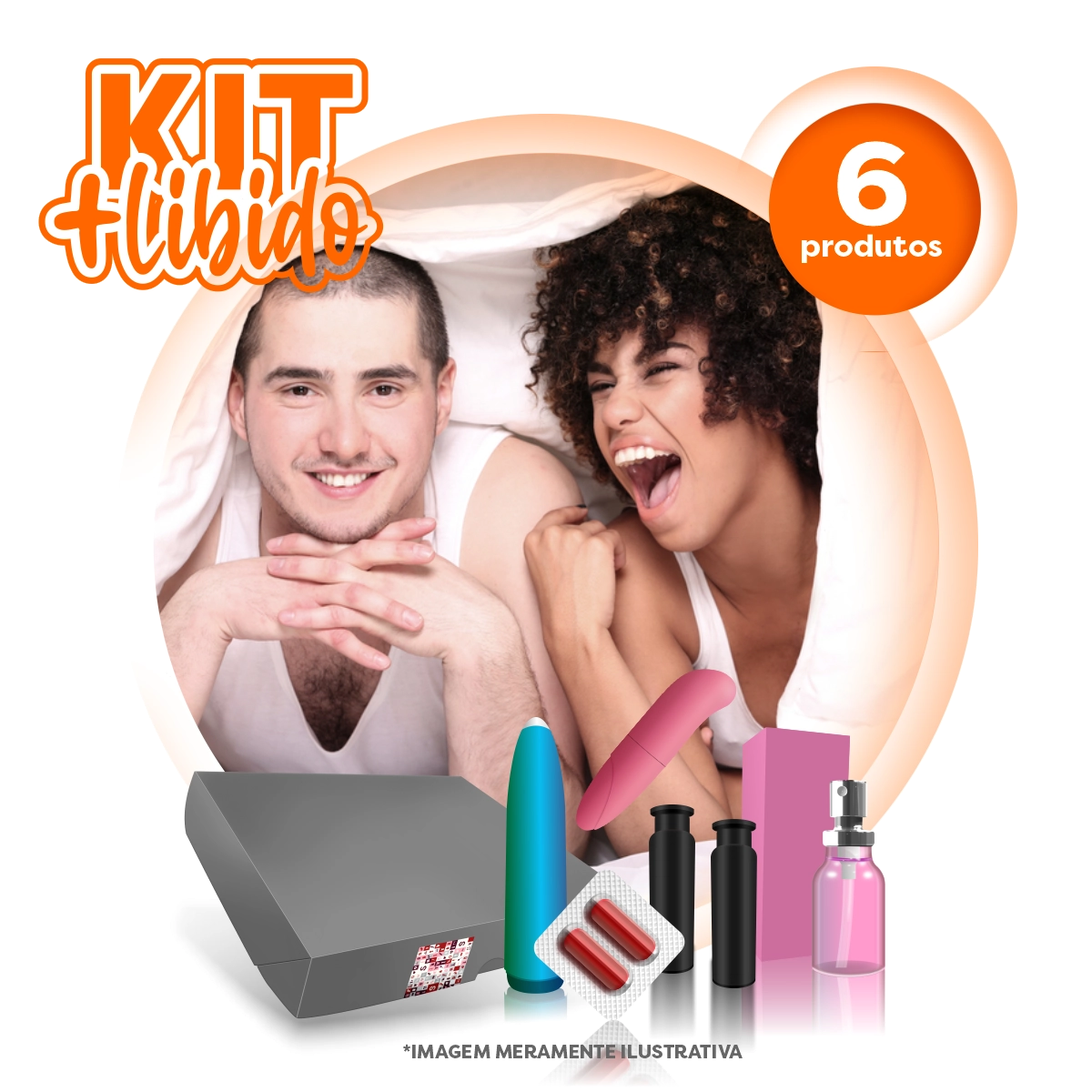 KIT Aumente Sua Libido com 6 Produtos Eróticos Estimulantes