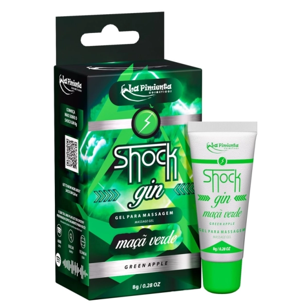 Shock Gin de Maça Verde Vibrador Líquido Excitante de Alta Potência 8 g - La Pimienta 