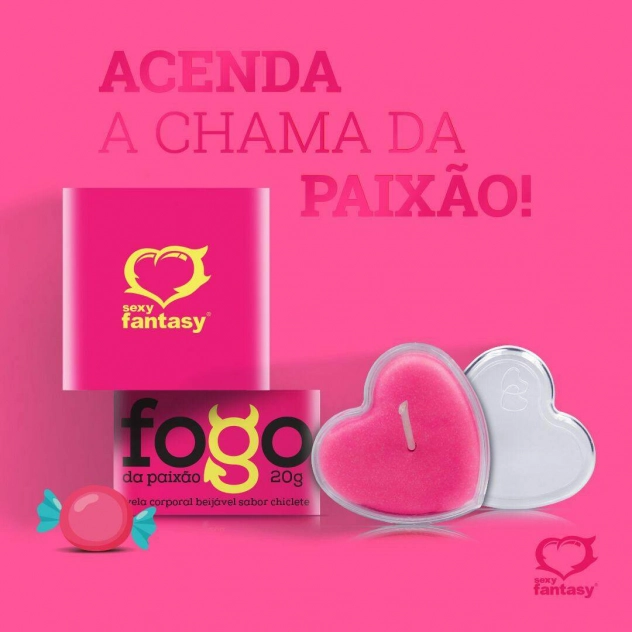 Vela Beijável Fogo da Paixão Chiclete Sexy Fantasy