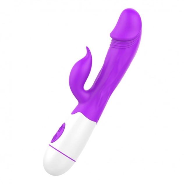 Vibrador Rabbit Recarregável com Glande e Veias