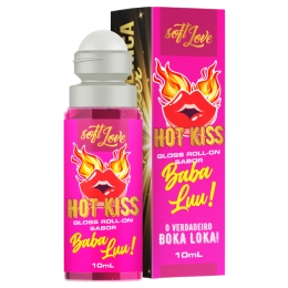 Gloss Labial Roll-on Baba Luu Hot Kiss Beijável Esquenta Electriza 10ml Soft Love