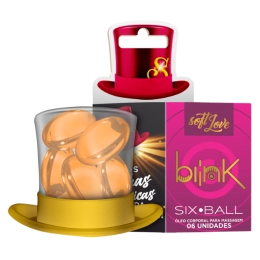 Six Ball Blink Bolinha Explosiva Anal Lubrifica Dessensibiliza Dilata Esquenta Pulsa 06 Unidades Soft Love