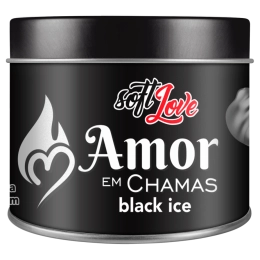 Vela Beijável Amor Em Chamas Black Ice Lubrifica Aromático Excita Comestível 50g Soft Love