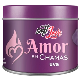 Vela Beijável Amor Em Chamas Uva Lubrifica Aromático Excita Comestível 50g Soft Love