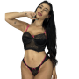 Conjunto Sensual com Alça Ajustável Ladies Lingerie Moda Intima