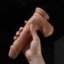 Dildo Pênis Realístico Vibratorio e Rotação com Aquecimento e Controle Remoto