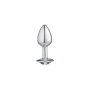 Plug Anal Lite Plug Prata Tamanho P com Pedra Cristal 6,8 x 3,2 cm 17g - Sexy Fantasy