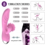 Vibrador Recarregavel com Estimulador Clitoriano com Linguas Giratorias