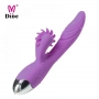 Vibrador Recarregavel com Estimulador Clitoriano com Linguas Giratorias